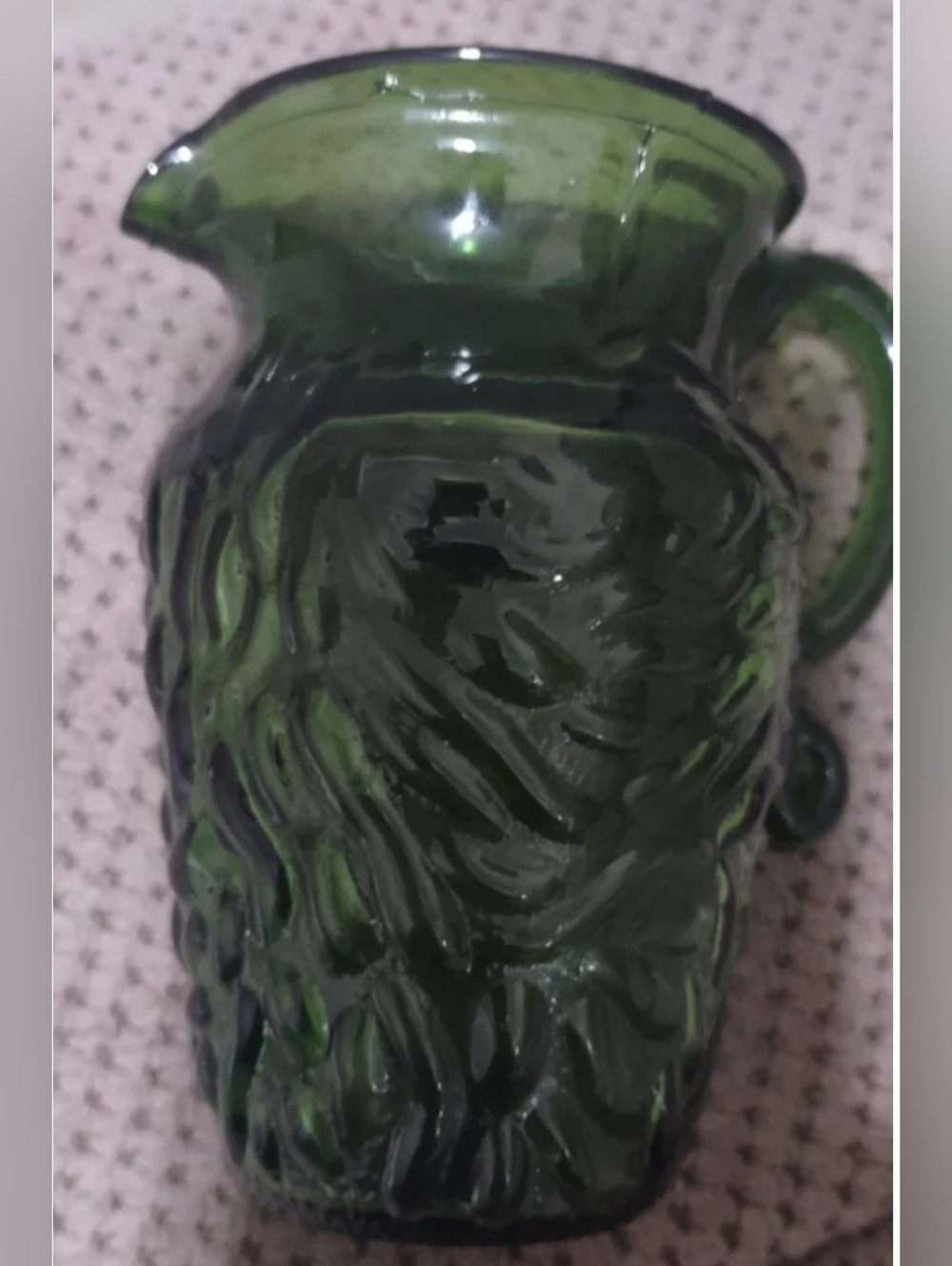 Mini Creamer 3.5"- 4" Avocado Green/Emerald Green Vintage
